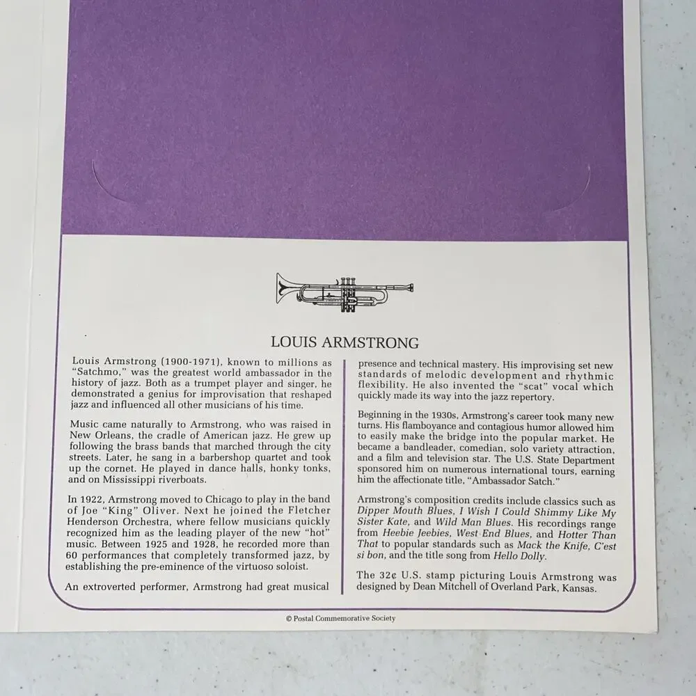 1995 Louis Armstrong Satchmo New Orleans 32c Stamped Envelopes Lot 2 First Day